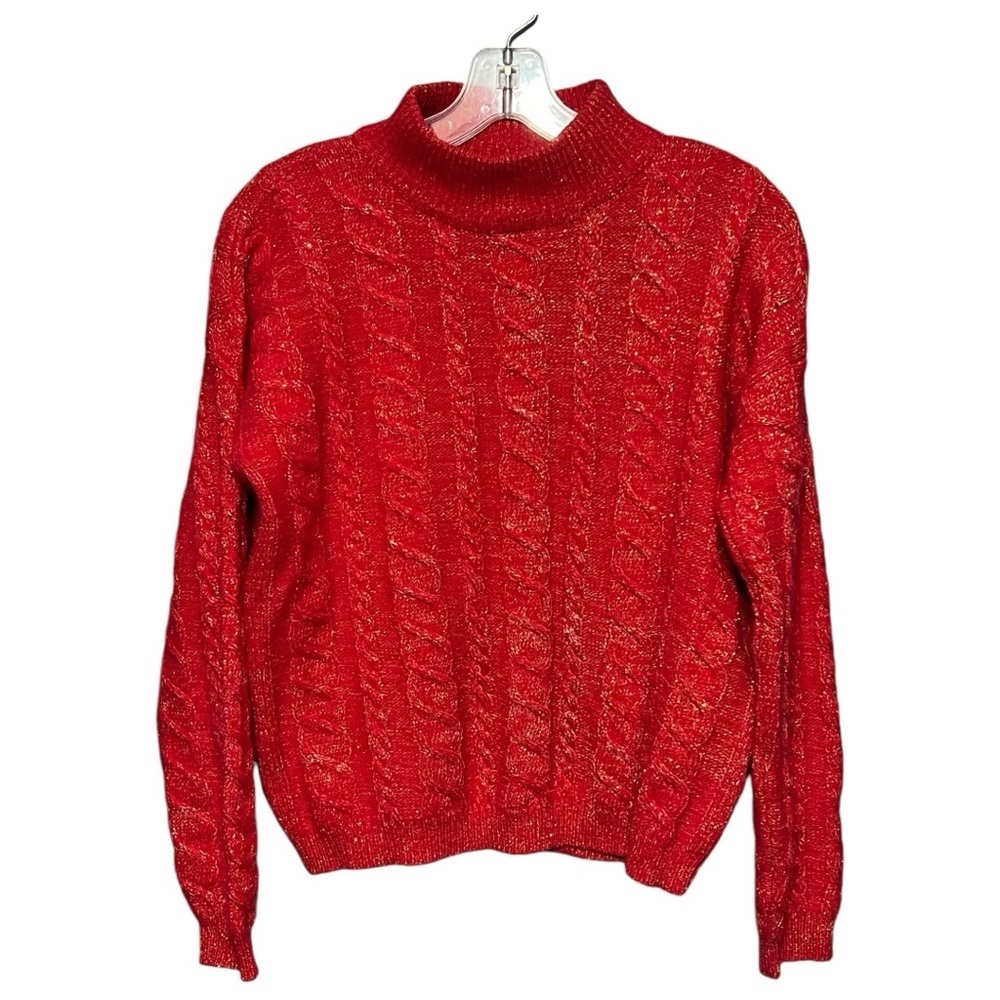 Yarnworks Vintage Lambswool Angora Cable Knit Sweater Women’s Large